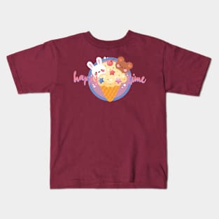 HAPPY HOUR - ICE CREAM BEAR RABBIT / DELICIOUS KAWAII Kids T-Shirt